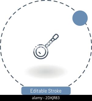 Banjo-Vektor-Symbol editierbare Konturumrisssymbole für Web und Mobil Stock Vektor