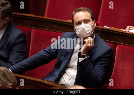 Der Abgeordnete Sylvain Maillard nimmt an einer Fragestunde an die Regierung in der französischen Nationalversammlung am 15. Dezember 2020 in Paris Teil. Foto von David Niviere/ABACAPRESS.COM Stockfoto