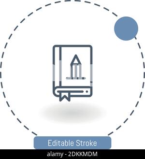 art book vector icon editable stroke outline icons for web and mobile Stock Vektor