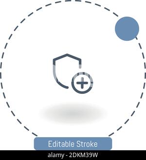 Vektor-Symbol hinzufügen editierbare Konturumrisssymbole für Web und Mobil Stock Vektor