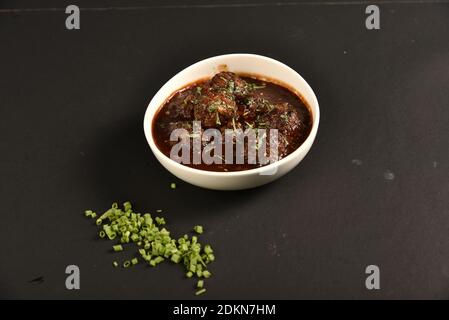 Gobi Manchurian ist ein indisches chinesisches gebratenes Blumenkohlgericht Stockfoto