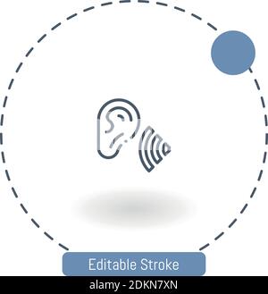 listen actively vector icon Editable Stroke Outline Icons For Web and Mobile Stock Vektor
