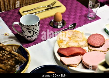 Ein Bild eines gekochten Eies Stockfoto