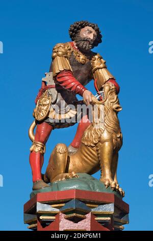 Simsonbrunnen Samson Brunnenstatue Bern Schweiz Stockfoto