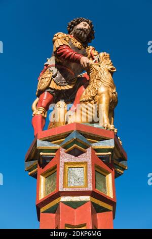 Simsonbrunnen Samson Brunnenstatue Bern Schweiz Stockfoto