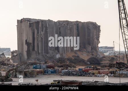 Schaden nach der Explosion des Beirut-Hafens Stockfoto