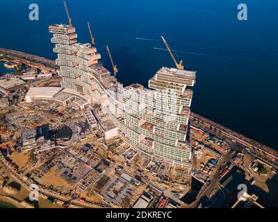 Dubai, Vereinigte Arabische Emirate - 1. Dezember 2020: Das Royal Atlantis Resort & Residences befindet sich im Bau auf der Palm Jumeirah Insel in Dubai United Stockfoto