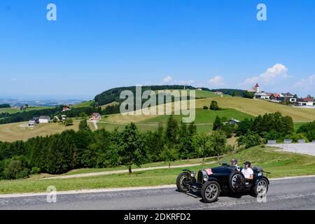 Kuernberg, österreich, 26. juli 2019, ennstal classic, Wettbewerb für Oldtimer, bugatti Stockfoto