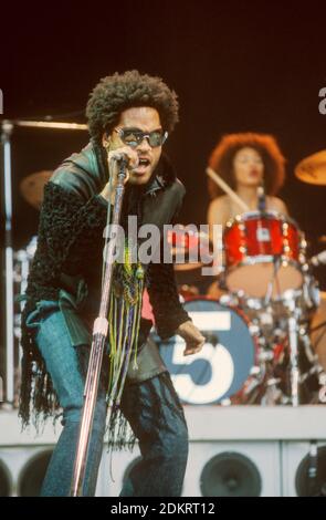 Lenny Kravitz beim Glastonbury Festival 1999, Somerset, England, Vereinigtes Königreich. Stockfoto