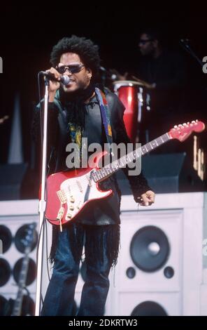 Lenny Kravitz beim Glastonbury Festival 1999, Somerset, England, Vereinigtes Königreich. Stockfoto