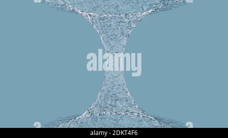 Schöne Hyper realistische reine und frisch fließendes Wasser in Vortex oder Whirlpool-Form mit schönen Umwelt Umgebungslicht Reflexionen.. Stockfoto