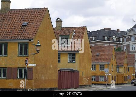 Kopenhagen, Kopenhagen, Dänemark, Dänemark; Nyboder - historisches Wohnviertel - ehemalige Kaserne. Historisches Wohnviertel - ehemalige Kaserne. Stockfoto