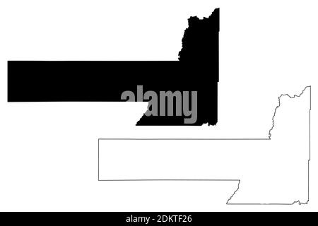 Pennington County, State of South Dakota (U.S. County, United States of America, USA, U.S., US) Kartenvektordarstellung, Scribble Sketch Pennington ma Stock Vektor