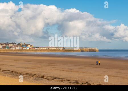 Blick auf South Bridlington Beach, Bridlington, North Yorkshire, England, Großbritannien, Europa Stockfoto