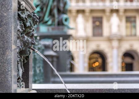 Ansicht der Erzherzog-Johann-Brunnen und dem Rathaus im Hintergrund, Graz, Steiermark, Österreich, Europa Stockfoto