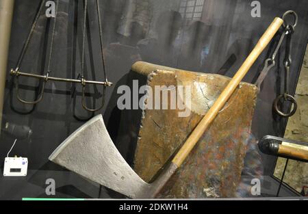 Henkeraxe im Tower of London, London, England, Großbritannien Stockfoto