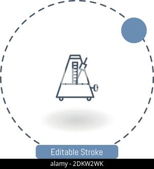 Metronom-Vektor-Symbol editierbare Konturumrisssymbole für Web und Mobil Stock Vektor