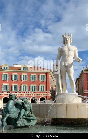 Apollo Fountain Place Massena Nice Alpes-Maritimes Frankreich Stockfoto