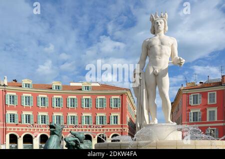 Apollo Fountain Place Massena Nice Alpes-Maritimes Frankreich Stockfoto