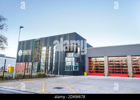 Hereford und Worcester Feuerwehr und Rettungsdienst - neue Feuerwache, Kidderminster, Großbritannien. Stockfoto