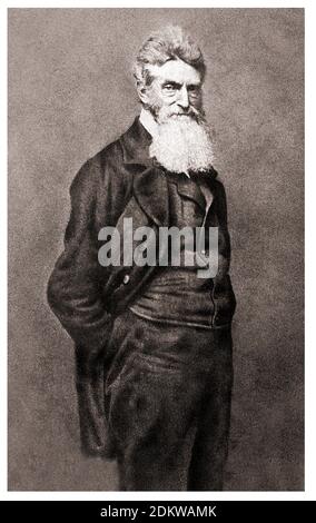 Porträt des Abolitionisten John Brown (Abolitionist) Monate vor seinem Überfall auf Harpers Ferry. 1859 John Brown (1800 - 1859) war ein amerikanischer Abolitionist Stockfoto