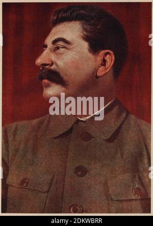 Retro-Foto von Joseph Stalin. Joseph Stalin (1878 – 1953) ein georgischer Revolutionär und sowjetischer Politiker, der die Sowjetunion von Mitte der 1920er Jahre anführte Stockfoto