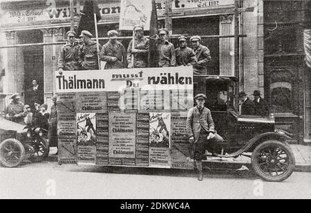 Weimarer Republik. Wahlkampf der Kommunistischen Partei in Berlin bei der Präsidentschaftswahl im März 1925 Stockfoto
