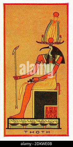 Thoth ist eine alte ägyptische Gottheit. In der Kunst wurde er oft als ein Mann mit dem Kopf eines Ibis oder Pavian dargestellt, Tiere heilig für ihn. Seine weibliche c Stockfoto