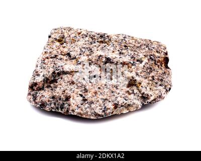 Granitstein isoliert auf weißem Hintergrund Stockfoto