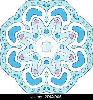 Blauer Kreis Ornament auf weißem Hintergrund. Stock Vektor