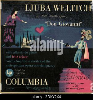 Ljuba Welitch in zwei Szenen aus Don Giovanni - Vintage Titelbild Stockfoto