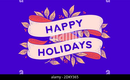 Frohe Feiertage. Retro-Grußkarte Stock Vektor