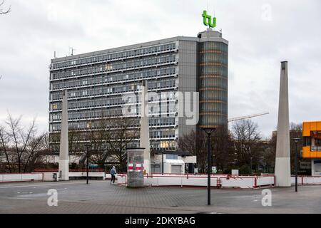 Menschenleerer Campus der TU Dortmund während der Stilllegung In der COVID-19-Krise Stockfoto