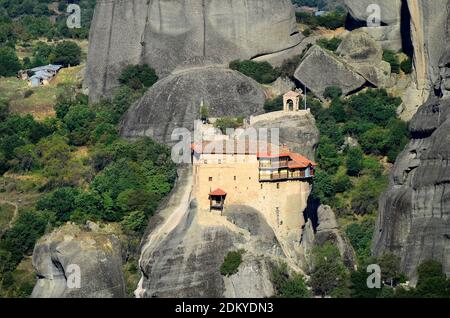 Griechenland, Meteora, Heiliger Nikolaikastery Anapafsas in der UNESCO Welterbestätte in Thessaly Stockfoto