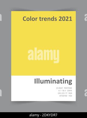 Farbe des Jahres 2021. Trendy leuchtend gelben Farbton. Stock Vektor