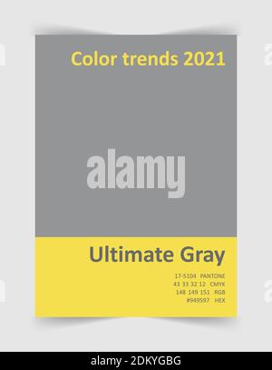 Farbe des Jahres 2021. Trendige ultimative Grauschattierung. Stock Vektor