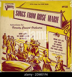 Songs from Rose Marie - Vintage Record Cover Stockfoto