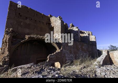 Die Überreste eines Klosters in der Nähe von Belchite zerstört während der Spanischer Bürgerkrieg Stockfoto