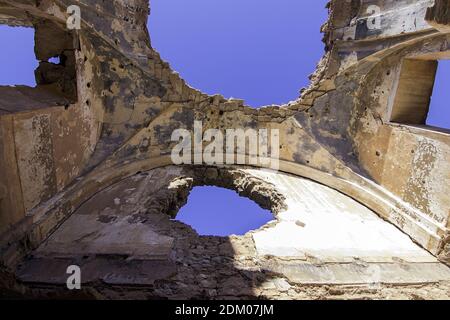 Die Überreste eines Klosters in der Nähe von Belchite zerstört während der Spanischer Bürgerkrieg Stockfoto