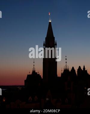 Earth Hour auf dem Parliament Hill in Ottawa, Kanada, März Stockfoto