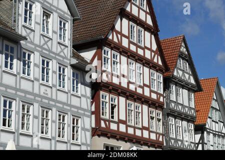 Half-Timbered Houses At Melsungen Stock Photo