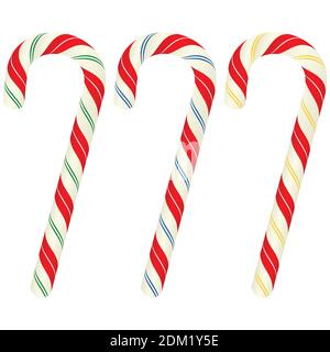 Weihnachtsbonbon Stöcke isoliert auf weiß, Vektor-Illustration Stock Vektor