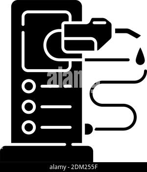 Tanken eines Autos schwarzen Glyphen-Symbol Stock Vektor