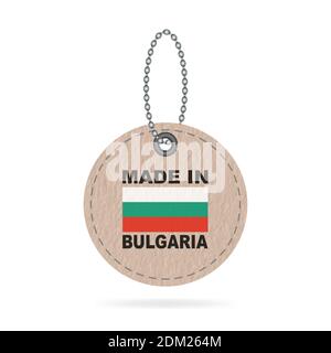 Hergestellt in Bulgarien Tag, Papieretikett, 3d-Vektor-Illustration Stock Vektor