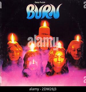 Deep Purple Burn Italy - Vintage Vinyl Schallplattencover Stockfoto