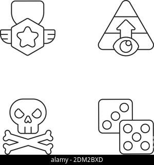 Lineare Symbole für das Videogame-Menü eingestellt Stock Vektor