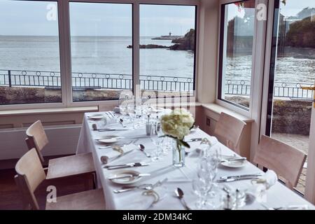 Hochzeitswerbung, Hochzeitsplaner, Hotels oder Restaurants, die für die Vorbereitung von Veranstaltungen verantwortlich sind. Stockfoto