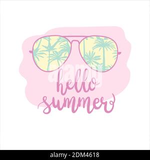 hallo Sommer-Karte Design. vektor-Illustration Stock Vektor