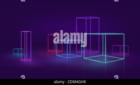 Abstract Neon oder LED Hintergrund Konzept und Design Stockfoto