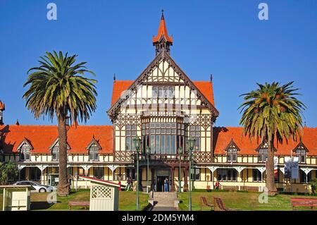 Rotorua Badehaus (Kunstmuseum & Geschichte), Government Gardens, Rotorua, Region Bay of Plenty, Nordinsel, Neuseeland Stockfoto